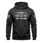 Patriotic hoodie featuring a broken chain design with "Built Not Given" text, perfect for American p.