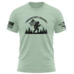 American Legend Bigfoot Patriotic Flag T-Shirt in Mint, Small.