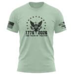 Patriotic Eagle T-Shirt Celebrating 250 Years of Freedom.