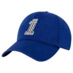 Baseball cap with "1 America" logo and stars, patriotic headwear for sports and casual wear.