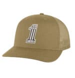 Trucker hat featuring a bold "1 America" patch with stars and stripes, perfect for patriotic America.