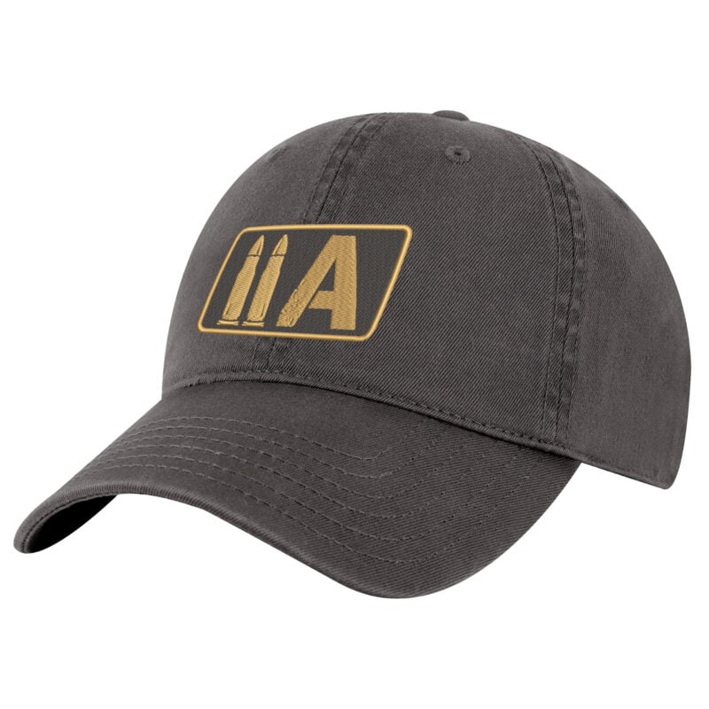Baseball cap with America 2 Wear logo in black and gold.