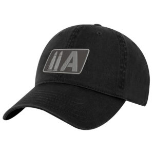 2nd Amendment baseball hat with gold embroidered two bullet 2A patch design on navy dad cap
