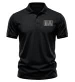 Black polo shirt with 2A patriotic logo for America 2 Wear.