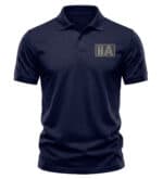 Navy blue polo shirt with patriotic logo for America 2 Wear.