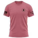 Red T-shirt with American flag and eagle graphics, patriotic design for men.