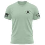 Light green American flag and eagle graphic T-shirt for men.