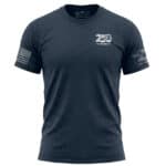 Navy blue T-shirt celebrating 25 years of America 2 Wear with patriotic design.