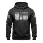 Patriot flag hoodie featuring "Everyday Patriot" text, perfect for American pride and casual wear.