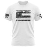 Patriot American flag T-shirt with "Everyday Patriot" text, casual patriotic apparel for men and wom.
