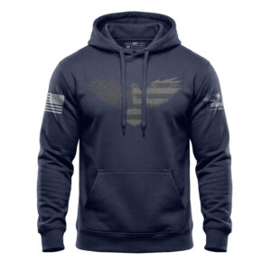 American flag hoodie with eagle emblem, casual men's sweatshirt for patriotic style.