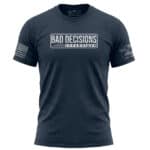 Unisex "Bad Decisions Supervisor" graphic T-shirt in light green, casual wear for everyday style.
