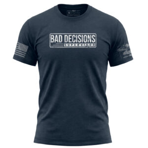 Unisex "Bad Decisions Supervisor" graphic T-shirt in light green, casual wear for everyday style.