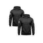 Black hoodie 2-pack with American flag design on sleeves for men.