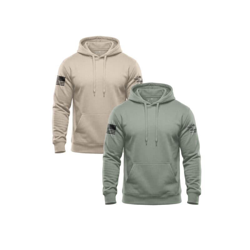 Freedom Layers Liberty Light Hoodie Pack Patriotic hoodie 2 pack in Sand and Sage from America 2 Wear
