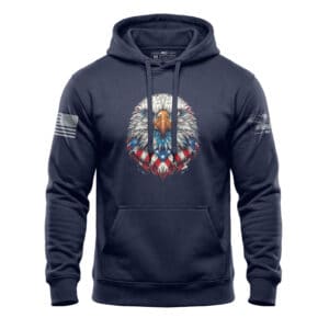 4th of July Bald Eagle Hoodie – Patriotic American Flag Eagle Fleece