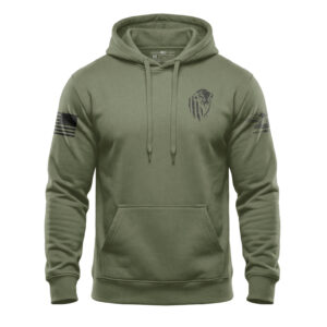 American Bison Flag Hoodie – Distressed Patriotic Bison Fleece