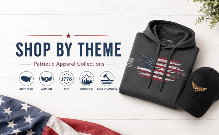 Patriotic hoodie and cap with American flag design from America 2 Wear.