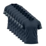 Set of navy blue American flag sleeve T-shirts for men.