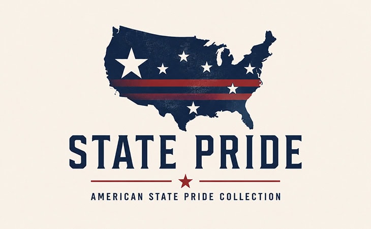 Map of the USA with patriotic stars and stripes for American pride.