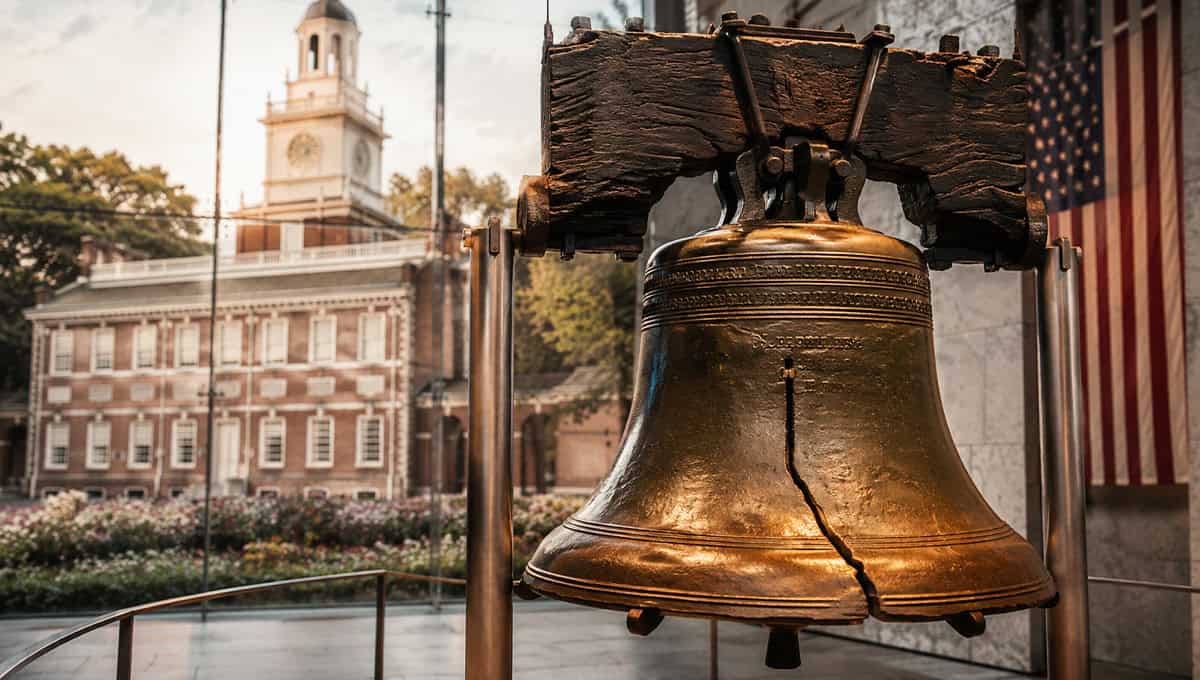 Liberty Bell in Philadelphia symbolizing American freedom and the history behind its famous crack