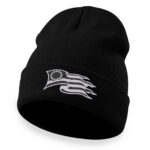 Betsy Ross flag beanie with embroidered waving 13-star American flag