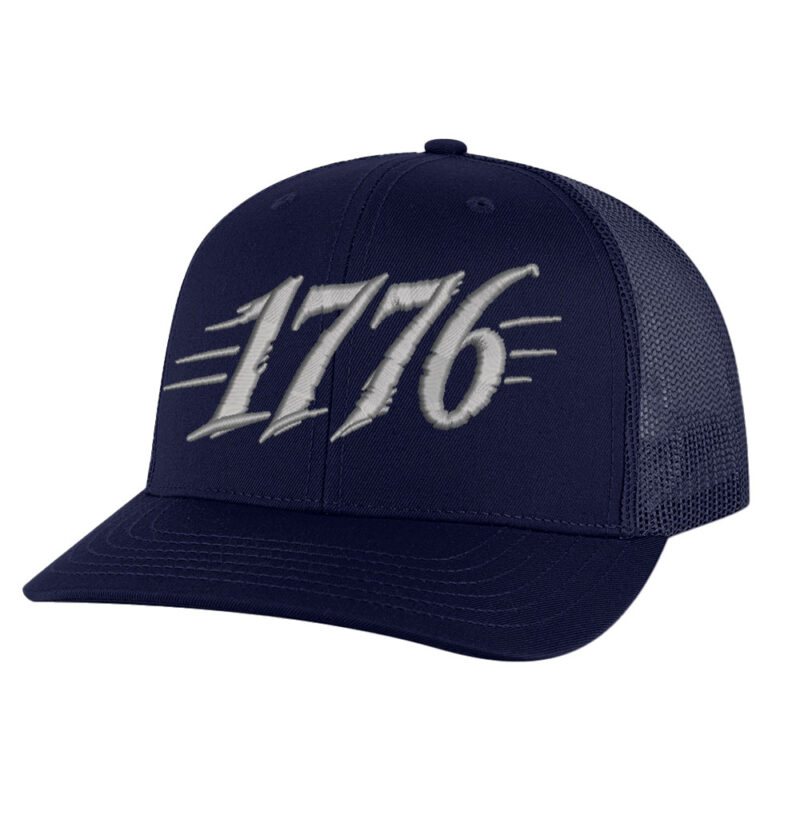 1776 Trucker Hat with embroidered 1776 design and breathable mesh back