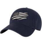 Rugged American Flag Hat with distressed embroidered Stars and Stripes