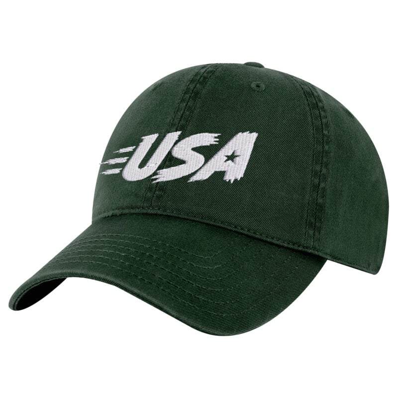 USA Baseball Hat with bold embroidered USA lettering and star detail