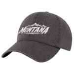 Montana Baseball Hat with embroidered Montana lettering and mountain peaks