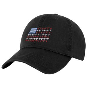 Aviation Baseball Hat with embroidered American flag made from airplane silhouettes