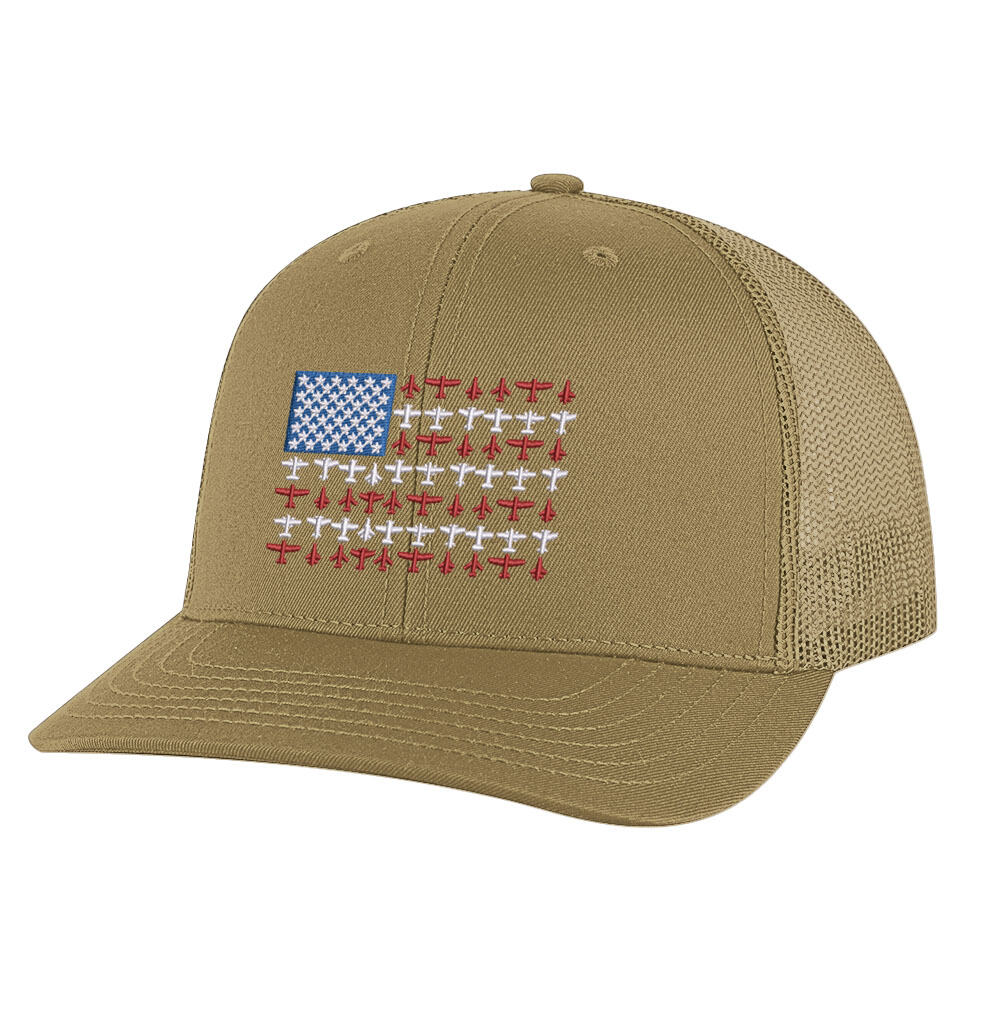 Aviation Trucker Hat - Airplane Flag Embroidered Pilot Mesh Cap - Image 5
